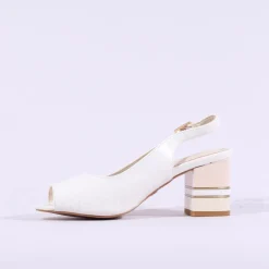 Women Una Healy Guitar Man Peeptoe Slingback - Off White
