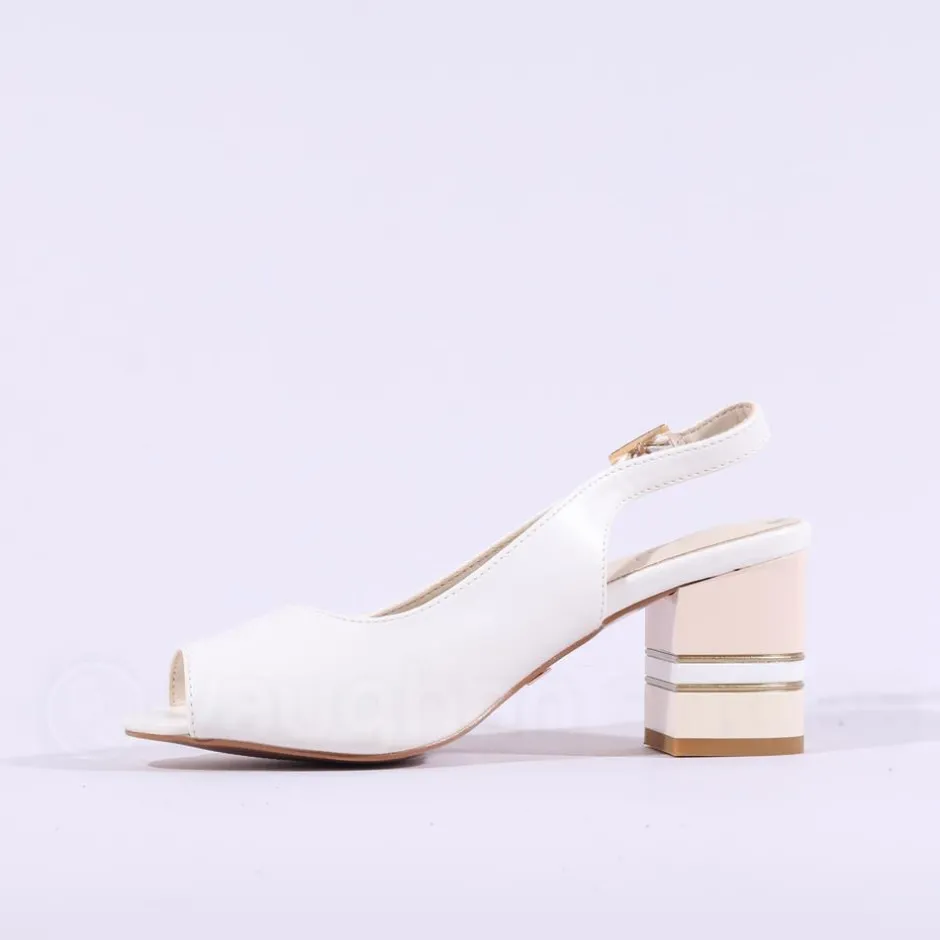 Women Una Healy Guitar Man Peeptoe Slingback - Off White