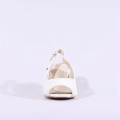 Women Una Healy Guitar Man Peeptoe Slingback - Off White
