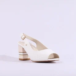 Women Una Healy Guitar Man Peeptoe Slingback - Off White