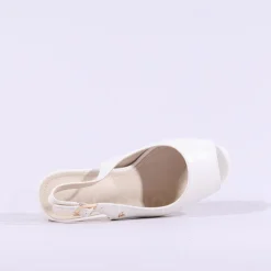 Women Una Healy Guitar Man Peeptoe Slingback - Off White