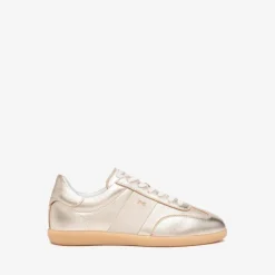 Women NeroGiardini Gum Sole Laced Trainer - Gold Leather