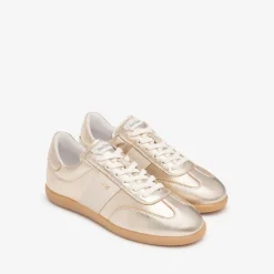 Women NeroGiardini Gum Sole Laced Trainer - Gold Leather