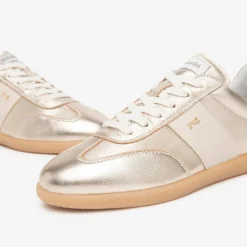 Women NeroGiardini Gum Sole Laced Trainer - Gold Leather
