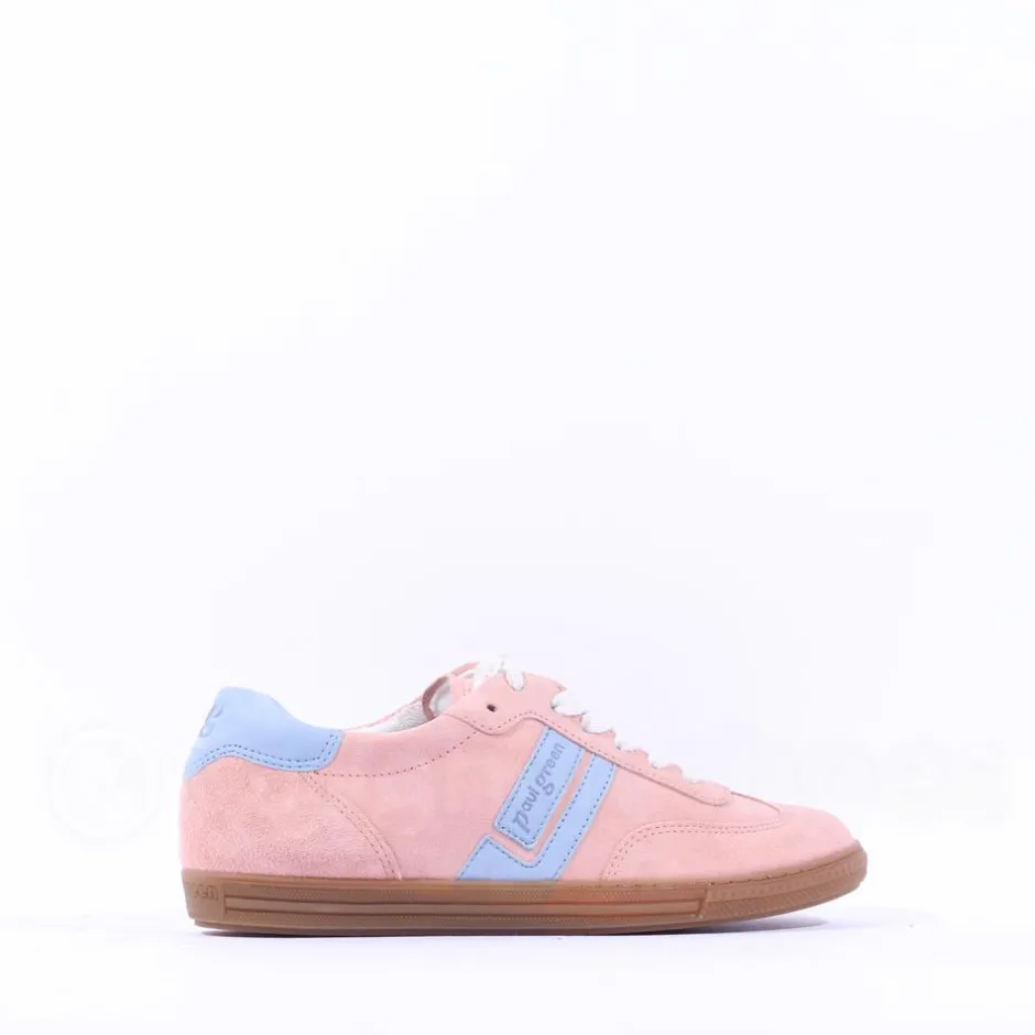 Women Paul Green Gum Sole Laced Trainer - Rose Sky