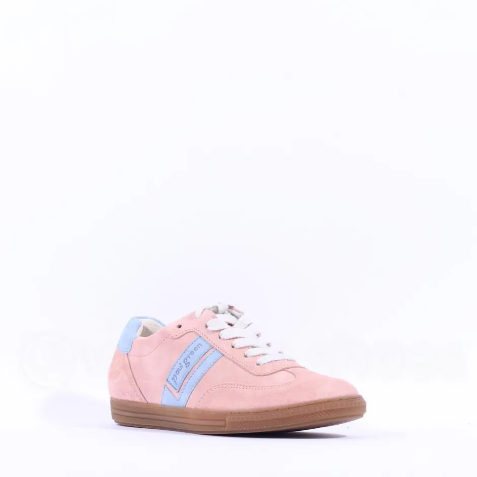 Women Paul Green Gum Sole Laced Trainer - Rose Sky