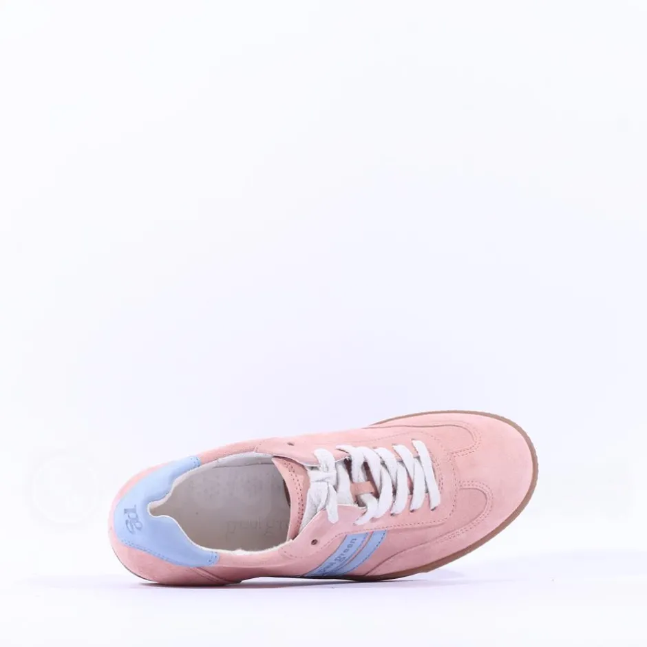 Women Paul Green Gum Sole Laced Trainer - Rose Sky