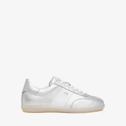 Women NeroGiardini Gum Sole Laced Trainer - Silver Leather