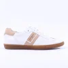 Women Paul Green Gum Sole Laced Trainer - White Beige