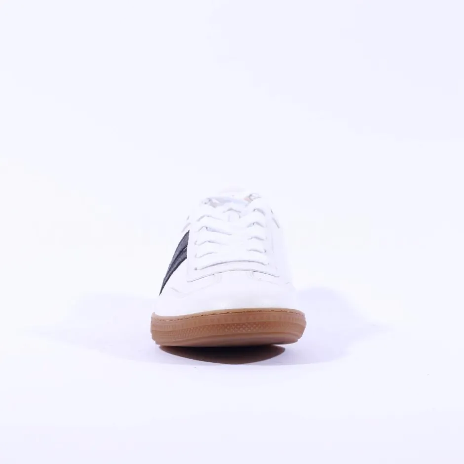 Women Paul Green Gum Sole Laced Trainer - White Black