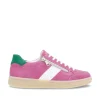 Women Remonte Gum Sole Trainer With Side Zip - Pink Combi Leather