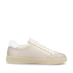 Women Remonte Gum Sole Trainer With Side Zip - Gold Leather