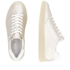 Women Remonte Gum Sole Trainer With Side Zip - Gold Leather