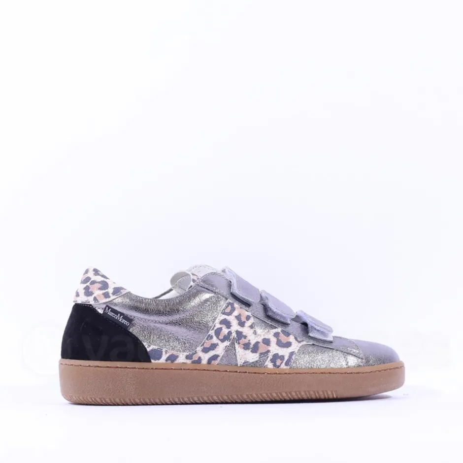 Women Marco Moreo Gumsole 3 Strap Trainer - Grey Leopard