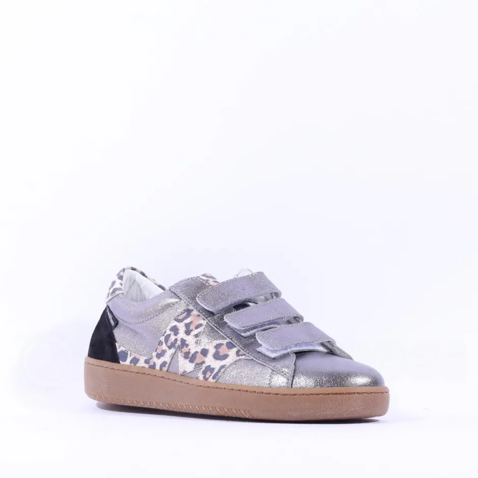 Women Marco Moreo Gumsole 3 Strap Trainer - Grey Leopard