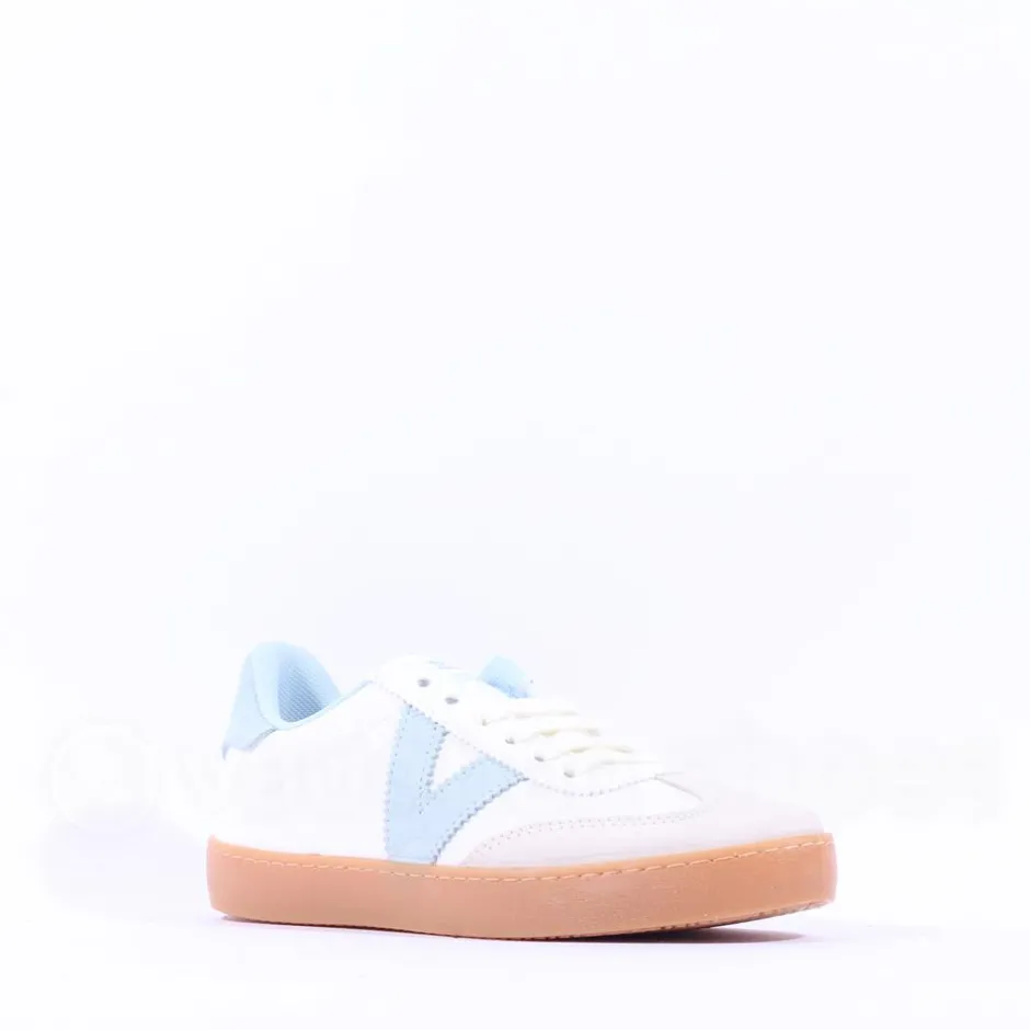 Women Victoria Gumsole Laced T Toe Trainer - Celeste