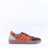 Women Marco Moreo Gumsole T Toe Lace Trainer - Orange Leopard