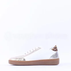 Women Marco Moreo Gumsole T Toe Lace Trainer - White Leopard