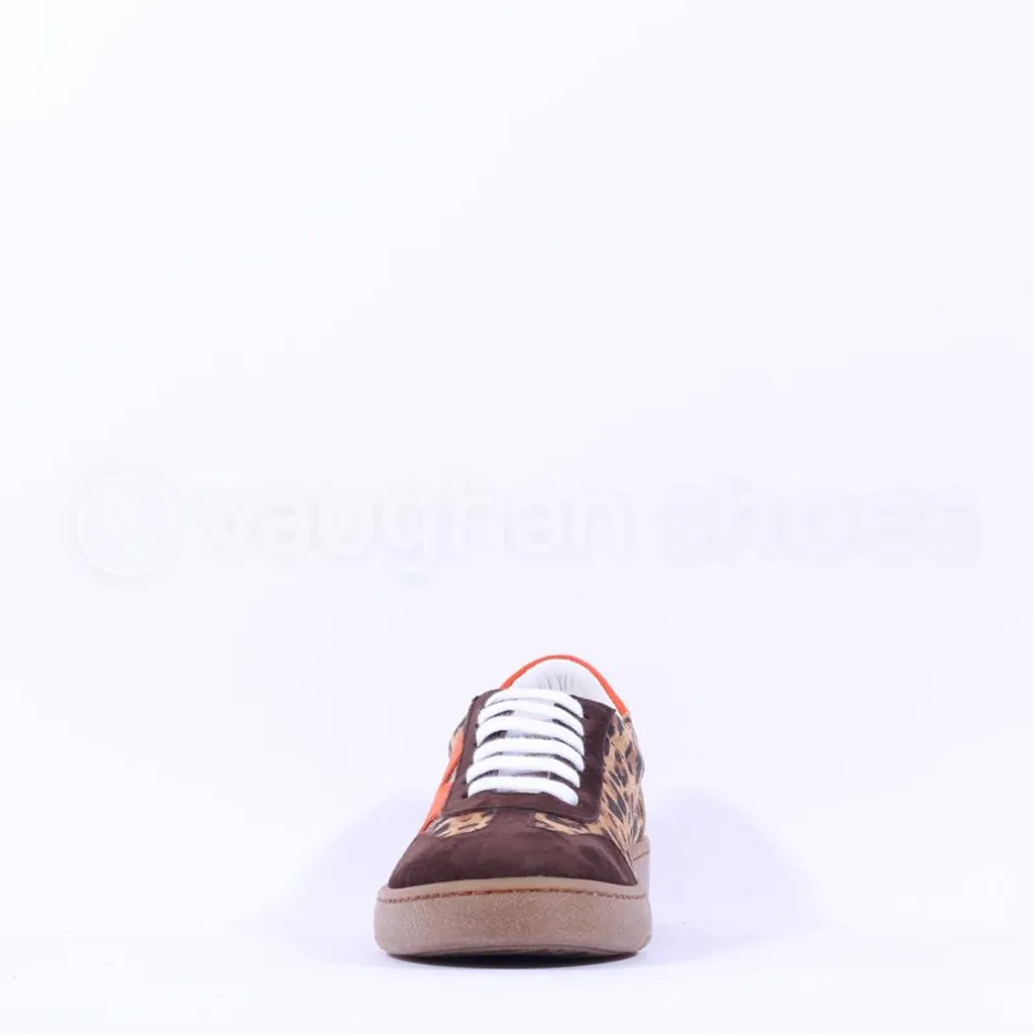 Women Marco Moreo Gumsole T Toe Lace Trainer - Orange Leopard