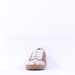 Women Marco Moreo Gumsole T Toe Lace Trainer - Orange Gold Leopard