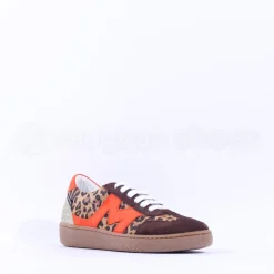 Women Marco Moreo Gumsole T Toe Lace Trainer - Orange Leopard