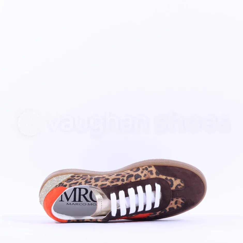 Women Marco Moreo Gumsole T Toe Lace Trainer - Orange Leopard