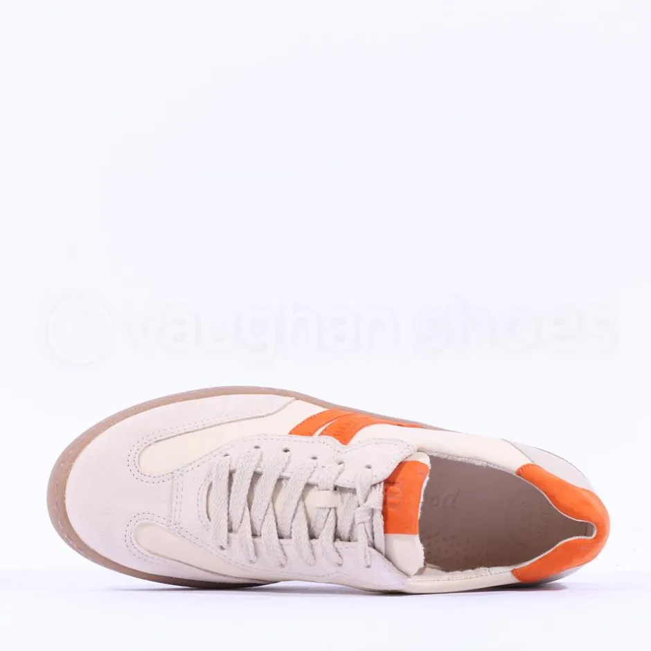 Women Paul Green Gumsole T Toe Trainer - Cream Orange
