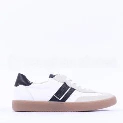Women Paul Green Gumsole T Toe Trainer - White Black