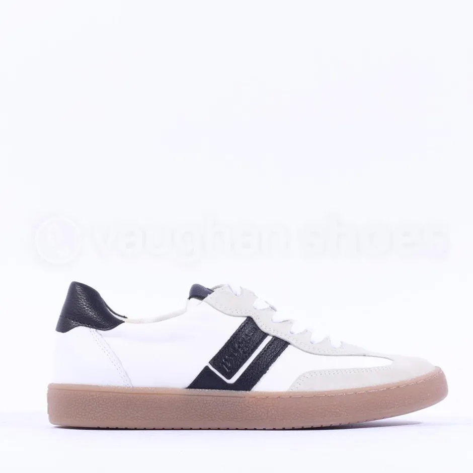 Women Paul Green Gumsole T Toe Trainer - White Black
