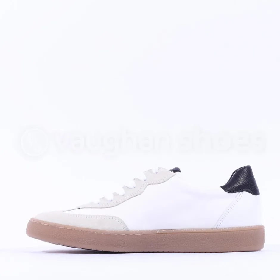 Women Paul Green Gumsole T Toe Trainer - White Black