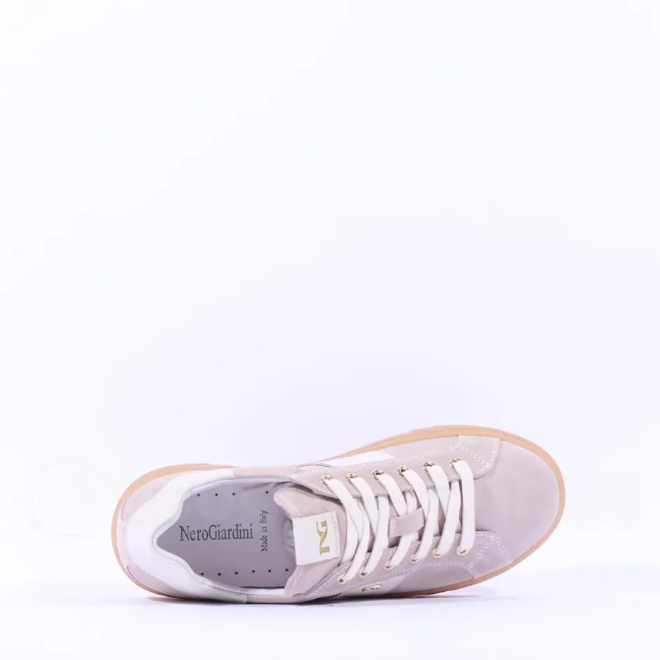 Women NeroGiardini Gumsole Trainer - Beige Suede