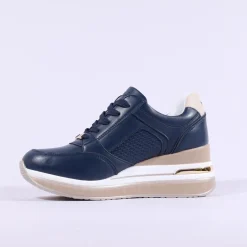 Women Tommy Bowe Ladies Gunter Wedge Trainer - Navy Gold