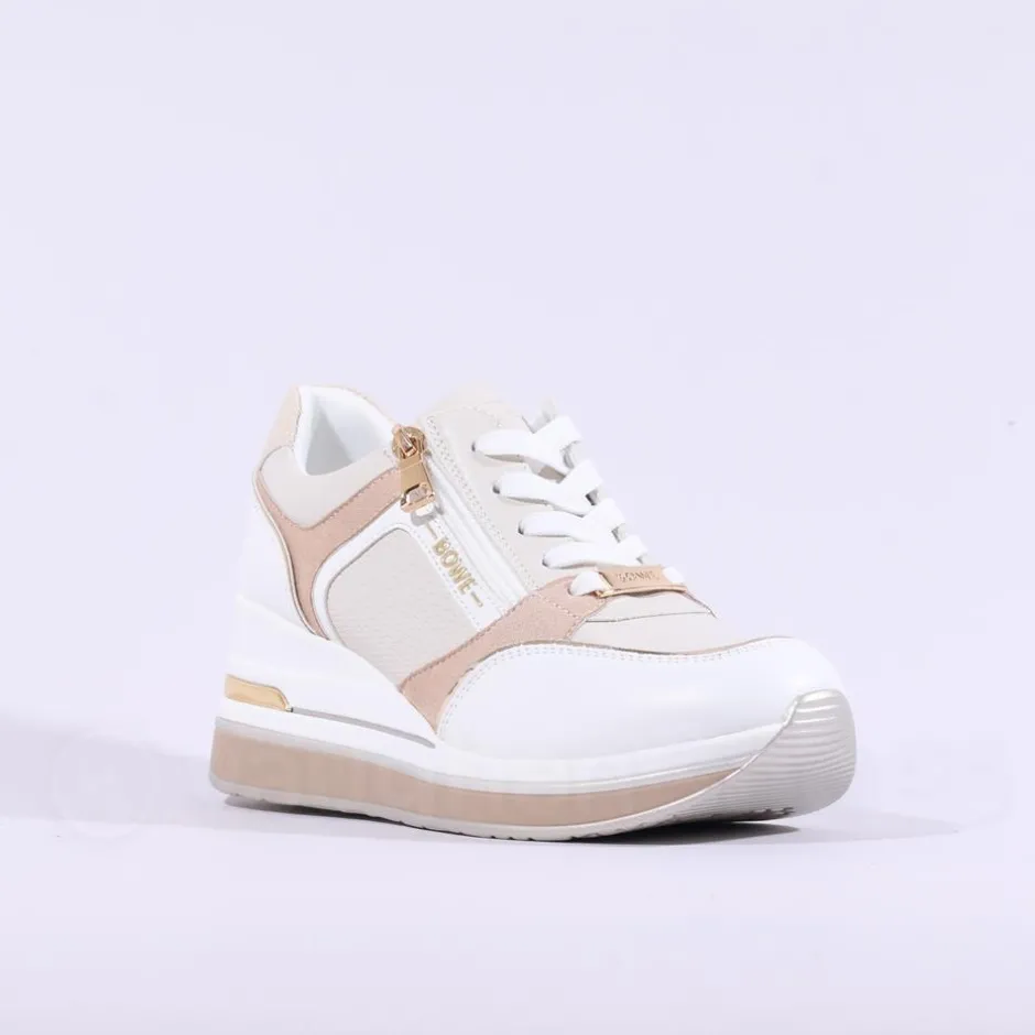 Women Tommy Bowe Ladies Gunter Wedge Trainer - White Combi