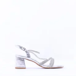Women Sorento Gweedore Strappy Block Sandal - Silver