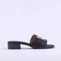 Women Oh My Sandals H Link Mule Slider - Black
