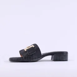 Women Oh My Sandals H Link Mule Slider - Black