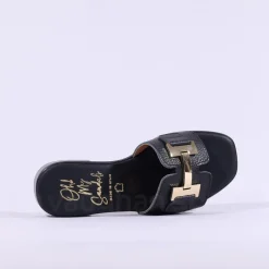 Women Oh My Sandals H Link Mule Slider - Black