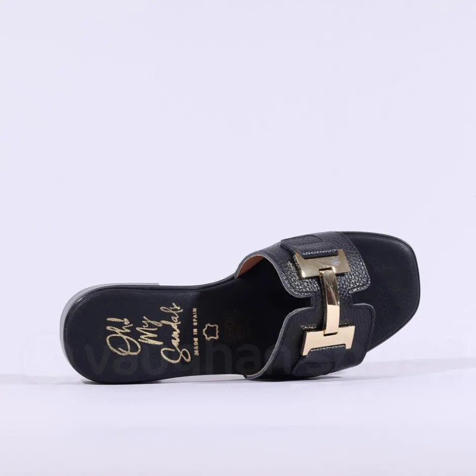 Women Oh My Sandals H Link Mule Slider - Black