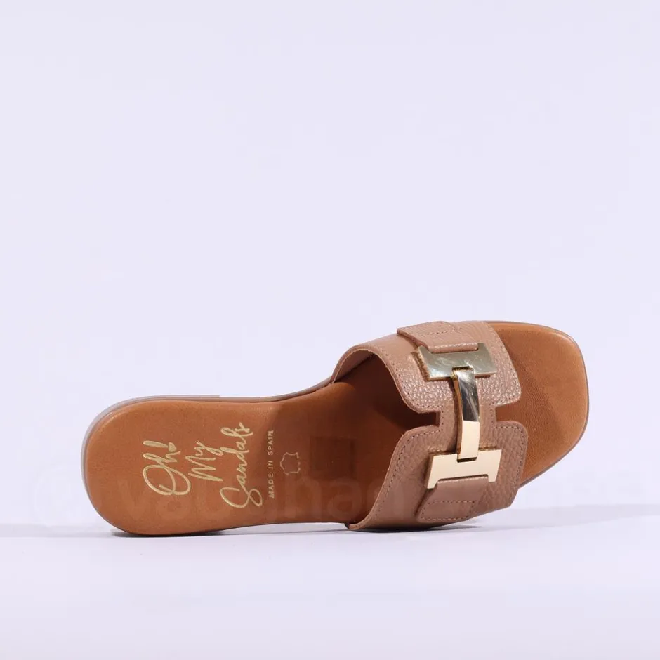 Women Oh My Sandals H Link Mule Slider - Camel