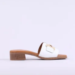 Women Oh My Sandals H Link Mule Slider - White Gold