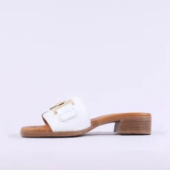 Women Oh My Sandals H Link Mule Slider - White Gold