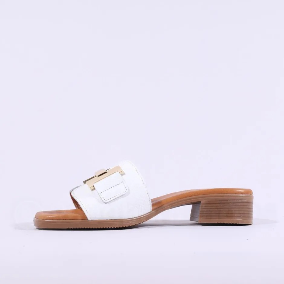Women Oh My Sandals H Link Mule Slider - White Gold