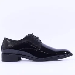 Brent Pope Halcombe Laced Plain Toe Shoe - Black Patent