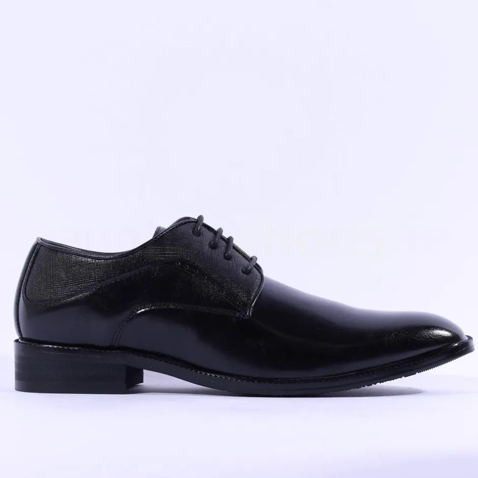 Brent Pope Halcombe Laced Plain Toe Shoe - Black