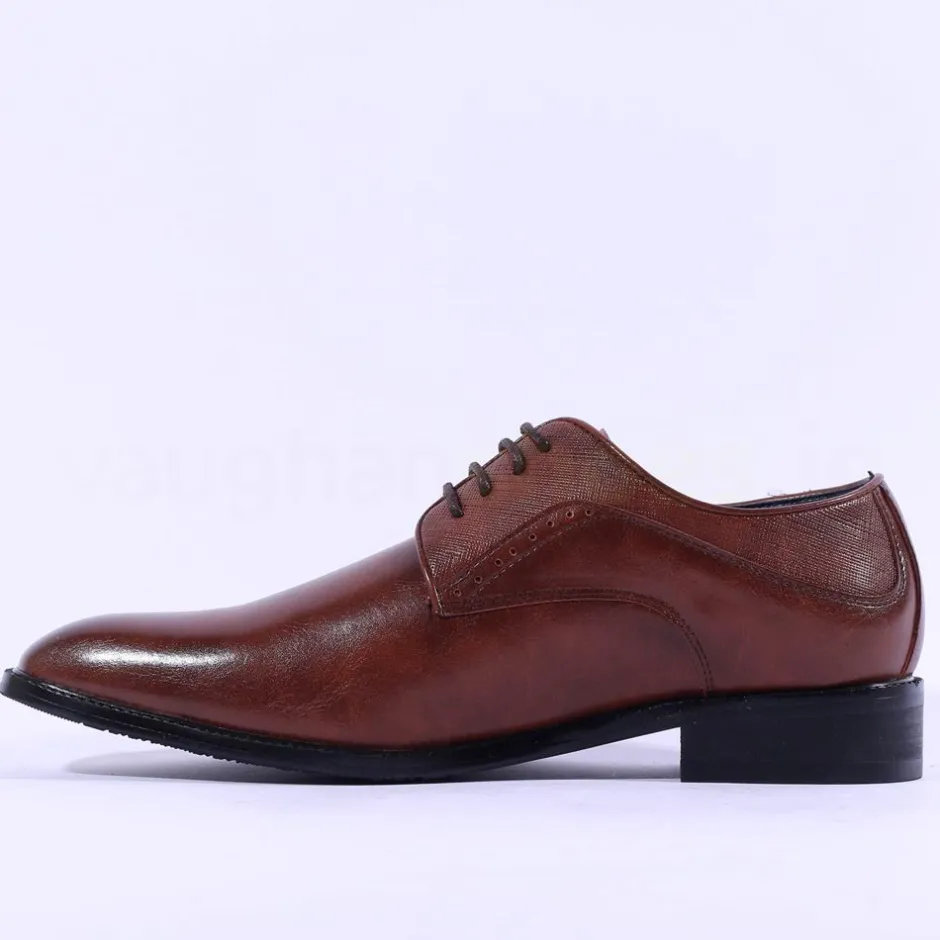 Brent Pope Halcombe Laced Plain Toe Shoe - Cognac