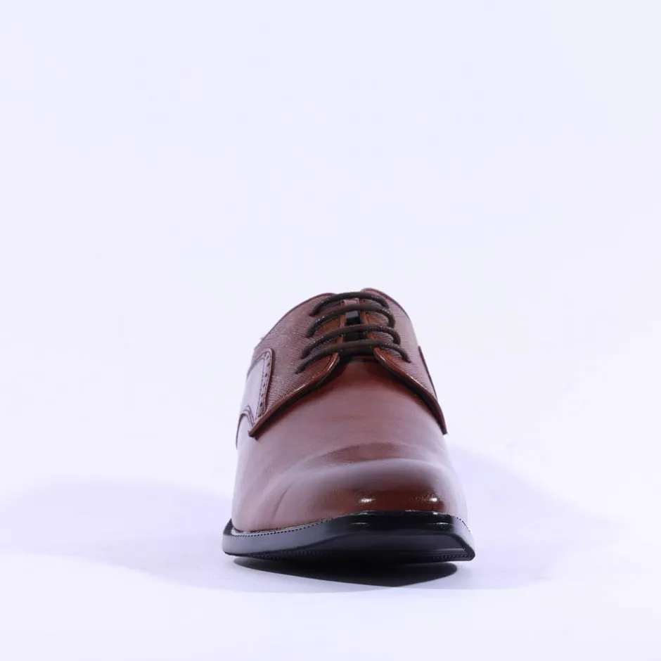 Brent Pope Halcombe Laced Plain Toe Shoe - Cognac