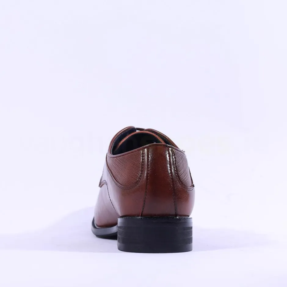Brent Pope Halcombe Laced Plain Toe Shoe - Cognac