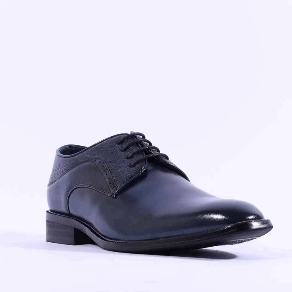 Brent Pope Halcombe Laced Plain Toe Shoe - Navy