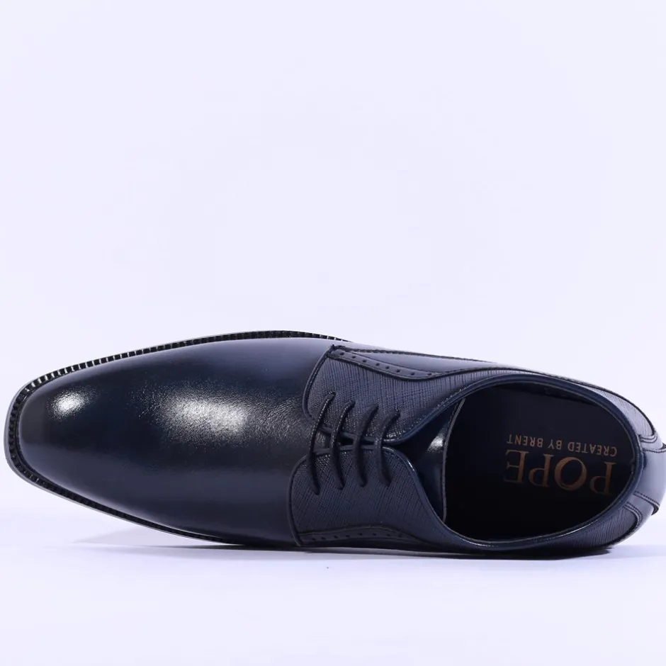 Brent Pope Halcombe Laced Plain Toe Shoe - Navy