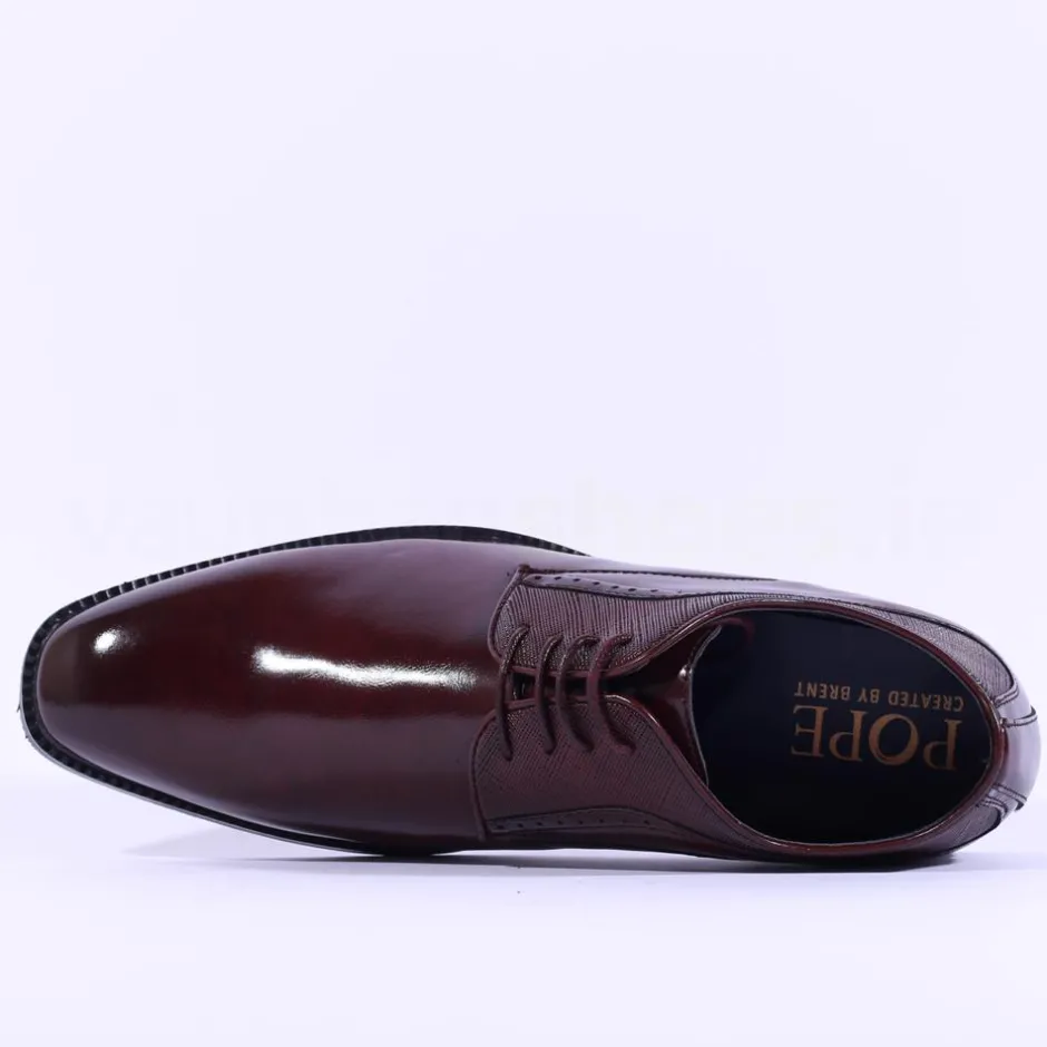 Brent Pope Halcombe Laced Plain Toe Shoe - Burgundy